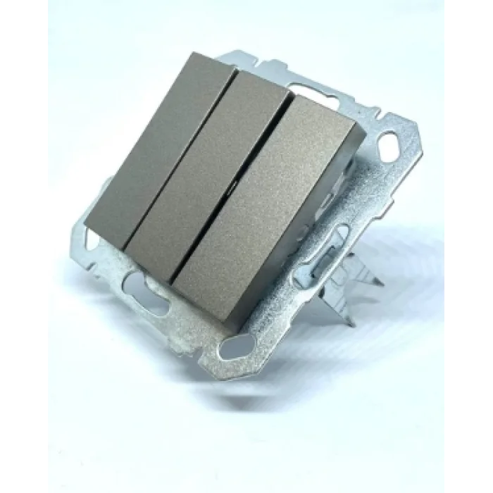  Füme Üçlü Anahtar Çerçevesiz - Priz ve Anahtar İçin Uyumlu Çerçeve