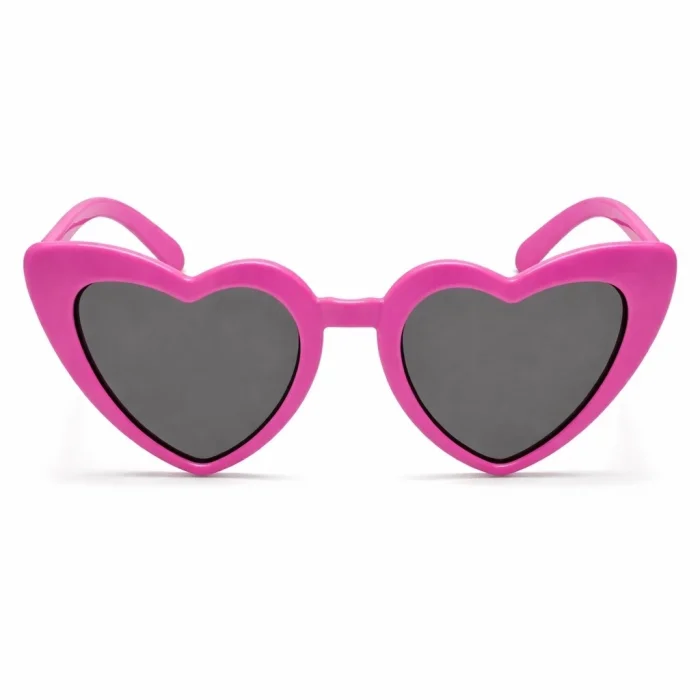 BUĞZ Fuşya Pembe Retro Kalp Gözlük – 80’ler 90’lar Stil Parti Gözlüğü