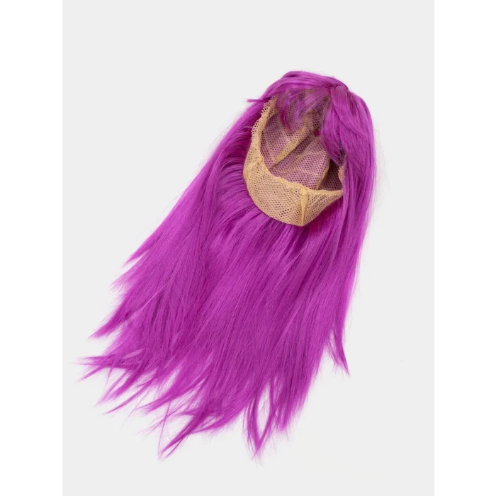 BUĞZ Fuşya Renk Düz Kesim Uzun Parti Peruğu Takma Saç - BUĞZ