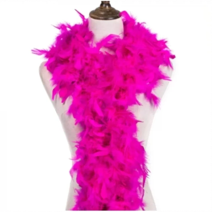  Fuşya Renk Kabarık Tüylü Otriş Boa Gerçek Tüy Dekorasyon