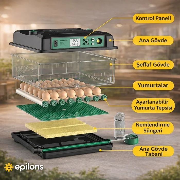 BUĞZ FX-128 Model Tam Otomatik Kuluçka Makinesi – Çift Katlı, Çift Güç Sistemli, Su Hazneli Yeni Nesil İnkübatör ( BUĞZ )