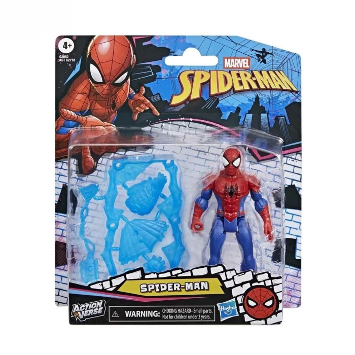 BUĞZ Marvel Spider-Man ActionVerse 12 cm Aksiyon Figürü - Hareketli Eklem ve Aksesuarlı Süper Kahraman Oyun Seti