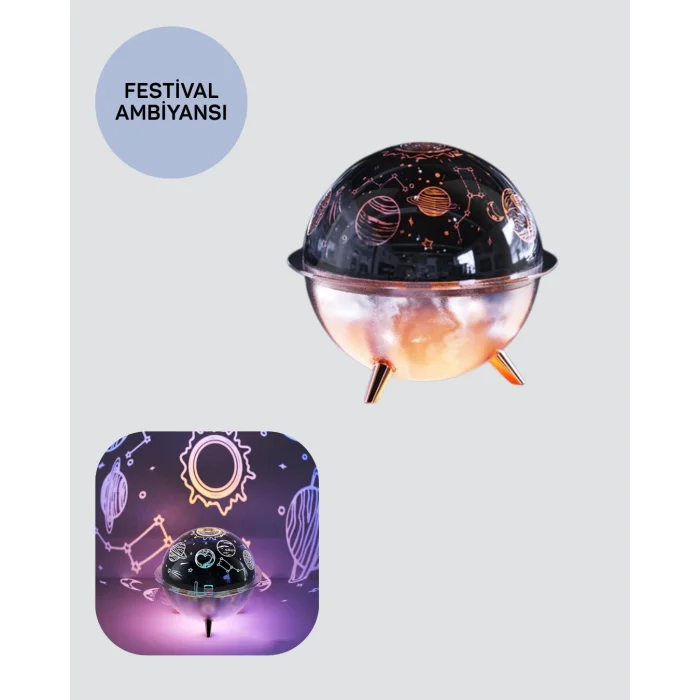 BUĞZ Galaksi ve Yıldız Efektli Nemlendirici Işık Projektörü