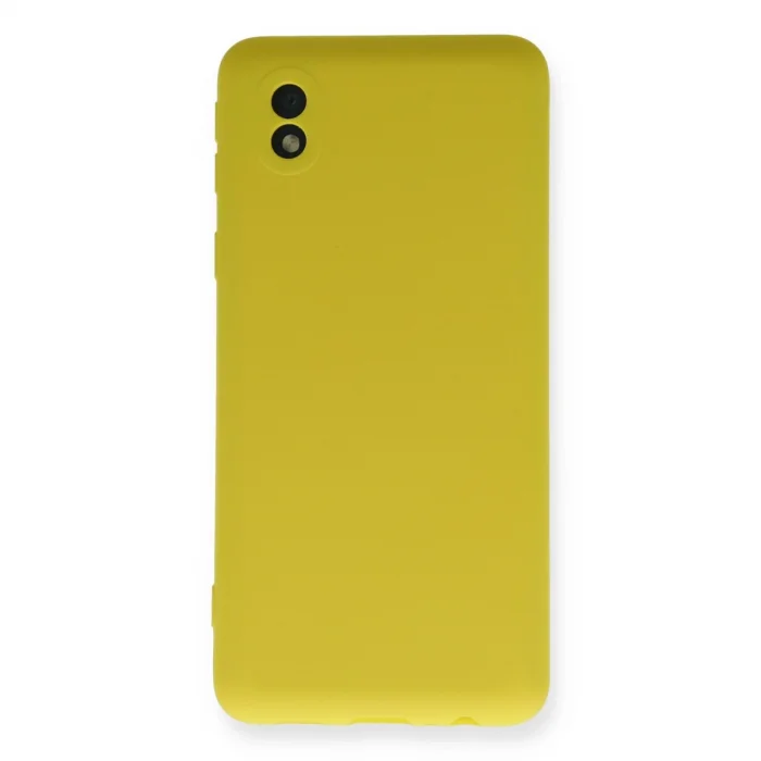 BUĞZ Galaxy A01 Core Kılıf Nano İçi Kadife Silikon - Sarı