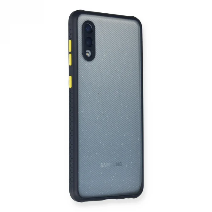BUĞZ Galaxy A02 Kılıf Miami Şeffaf Silikon - Lacivert