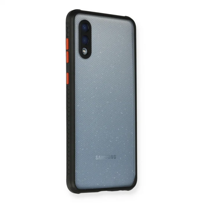 BUĞZ Galaxy A02 Kılıf Miami Şeffaf Silikon - Siyah