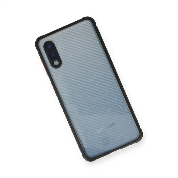 BUĞZ Galaxy A02 Kılıf Miami Şeffaf Silikon - Siyah