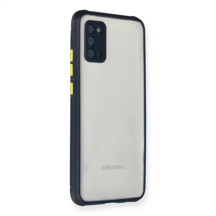 BUĞZ Galaxy A02s Kılıf Miami Şeffaf Silikon - Lacivert