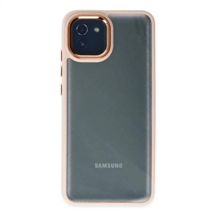 BUĞZ Galaxy A03 Kılıf Dora Kapak - Pudra