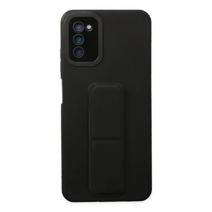 BUĞZ Galaxy A03s Kılıf Mega Standlı Silikon - Siyah