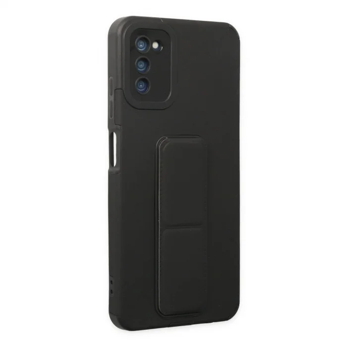 BUĞZ Galaxy A03s Kılıf Mega Standlı Silikon - Siyah
