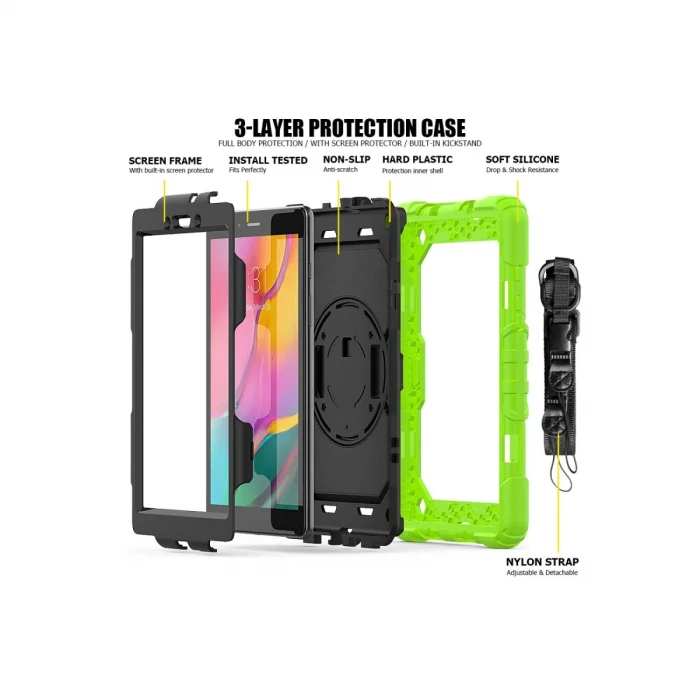 BUĞZ Galaxy T290 Tab A 8 Kılıf Pars Tablet Kapak - Yeşil