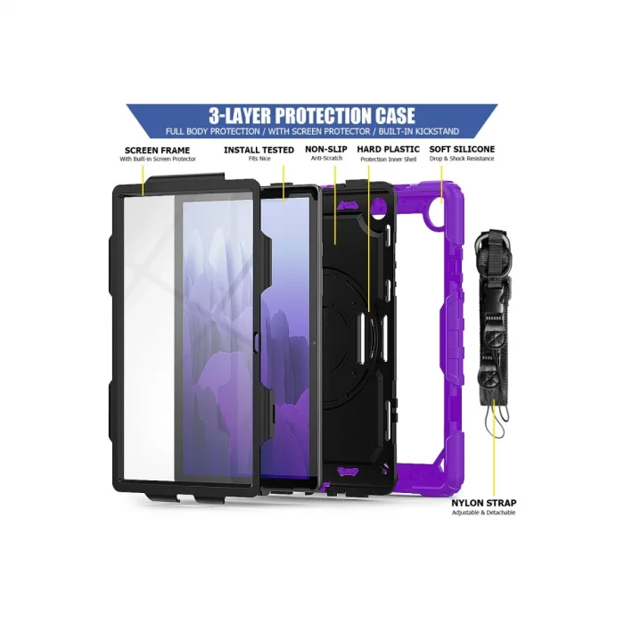 BUĞZ Galaxy T500 Tab A7 10.4 Kılıf Pars Tablet Kapak - Mor