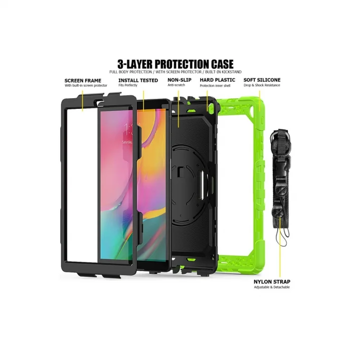 BUĞZ Galaxy T510 Tab A 10.1 Kılıf Pars Tablet Kapak - Yeşil