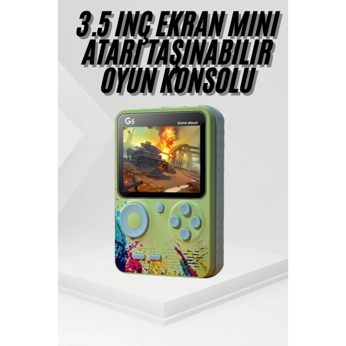BUĞZ Game Box Oyun Konsolu 500 Retro Oyunlu Mini Taşınabilir 3 İnç