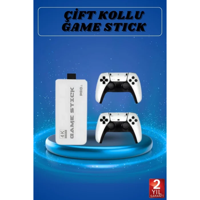  Game Stick 4K Retro Çift Kollu Atari Oyunlari +20000 Oyunlu Konsol Nostalji