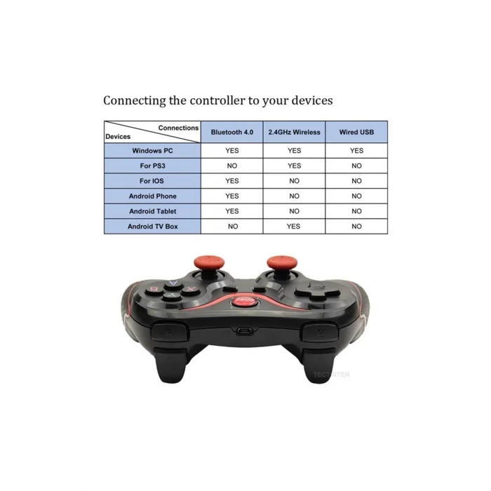 BUĞZ Gamepad Bluetooth bağlantılı siyah kablosuz joystick PC uyumlu telefon tutuculu - Elektronik