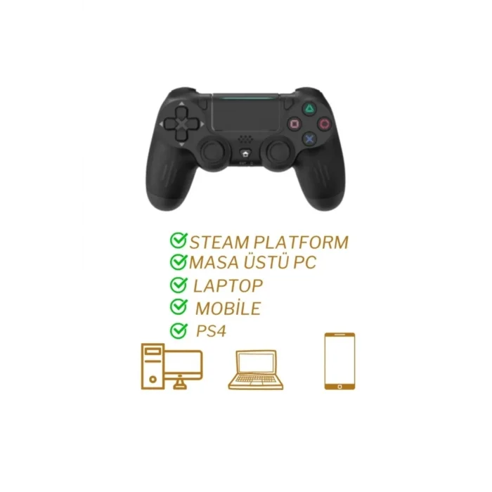 BUĞZ Gamepad Bluetooth bağlantılı siyah Playstation 4 uyumlu 1 yıl garantili kablolu kablosuz