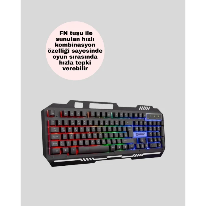 BUĞZ Gaming Klavye ve Mouse Seti PG8018 – Dayanıklı Tuşlar, Hızlı Komut