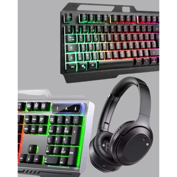 BUĞZ Gaming Set Işıklı Klavye Mouse + Bluetooth 5.2 Kulaklık Oyuncu Paketi - BUĞZ