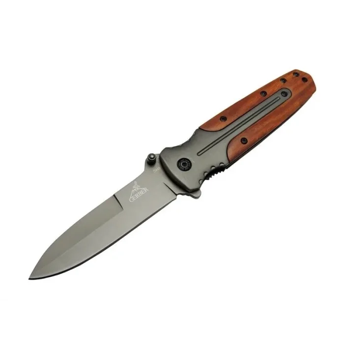 BUĞZ Gb Da59 Avcı Tip Kamp Çakısı 21 Cm - Metal Ampampamp Ahşap Sap, Kemerlikli