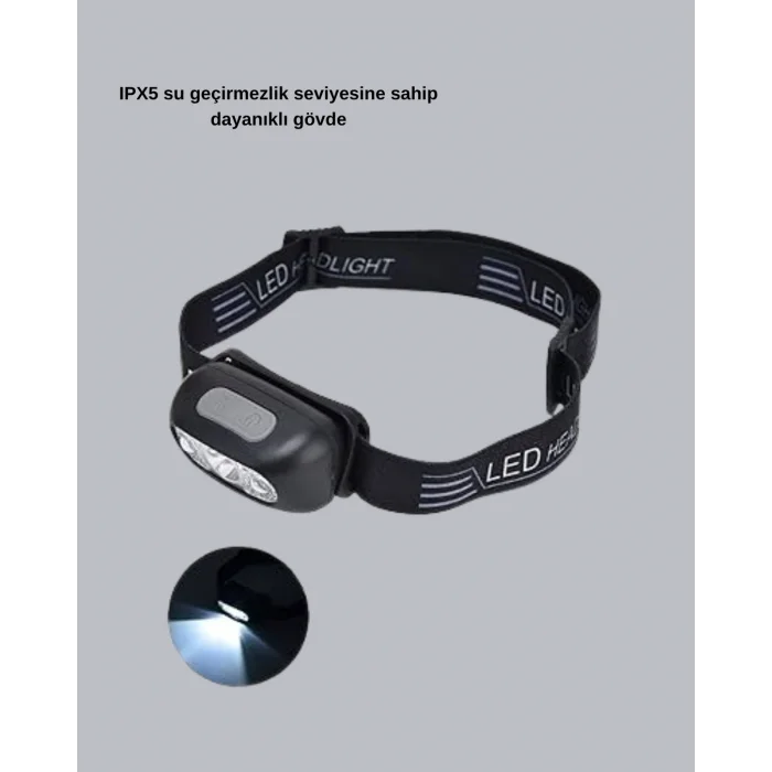 BUĞZ Gece Balıkçılığı İçin Ultra Parlak Şarjlı Kafa Lambası | 4 Işık Modu + USB Şarj - Lisinya