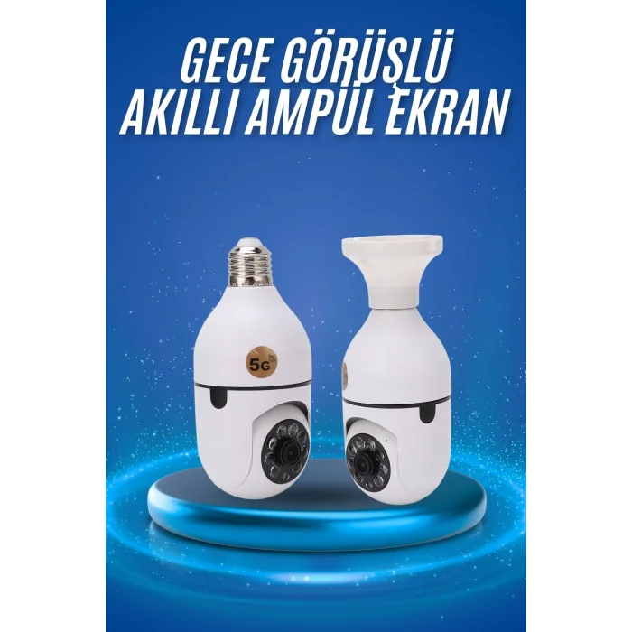 BUĞZ Gece Görüşlü Akıllı Dönebilen Ev Kamerası Ampül Kamera