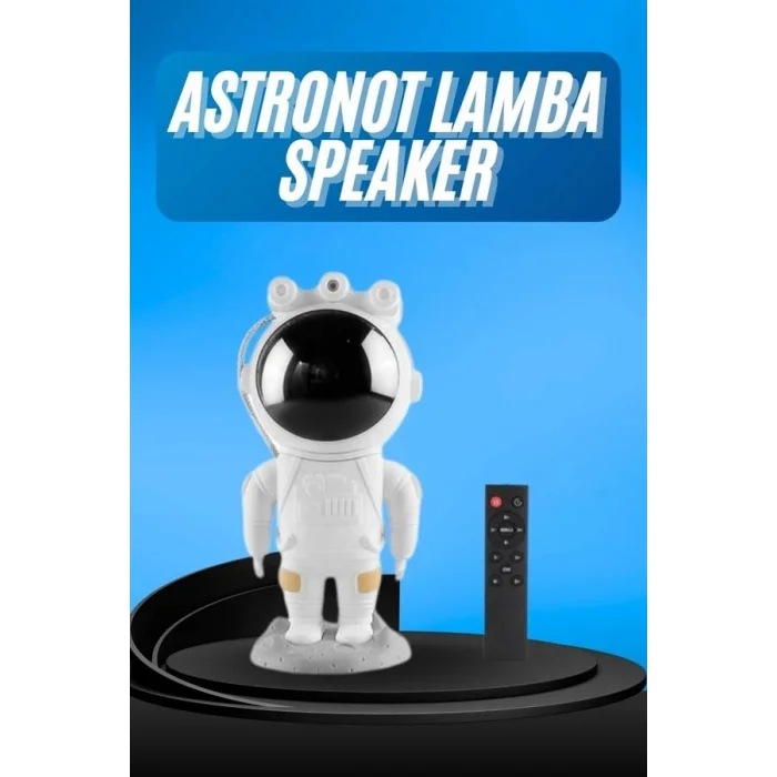 BUĞZ Gece Lambası Astronot Bluetooth Hoparlörlü Galaksi Işık Projektörü