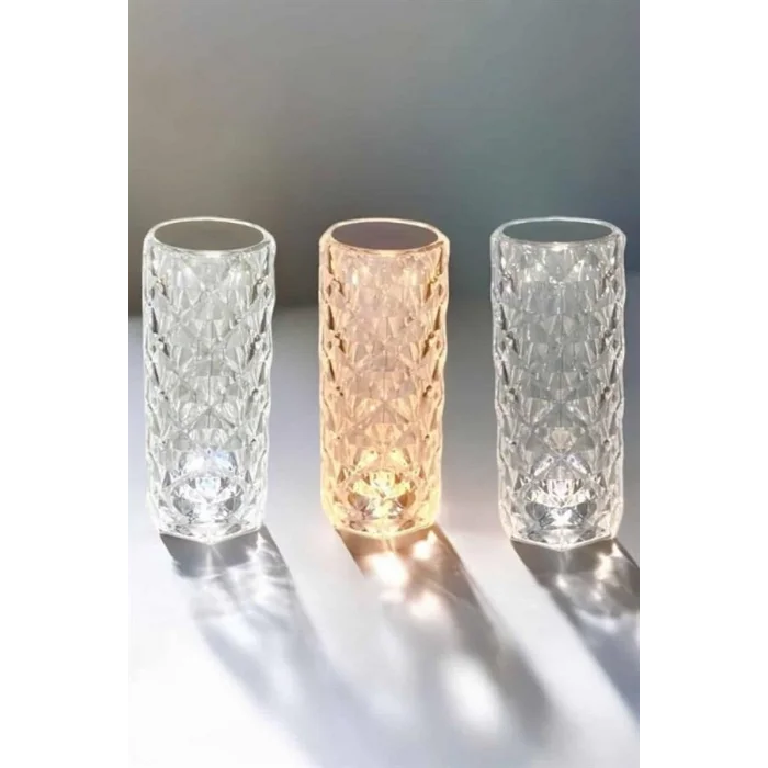 BUĞZ Gece Lambası Kristal Lamba Dokunmatik Şarjlı Hediyelik