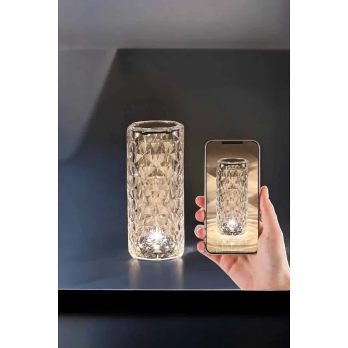 BUĞZ Gece Lambası Kristal Lamba Dokunmatik Şarjlı Hediyelik - BUĞZ