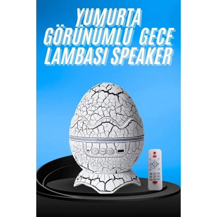 BUĞZ Gece Lambası Yumurta Işık Speaker Yeni Nesil Dinozor Yumurtası Görünümlü - BUĞZ