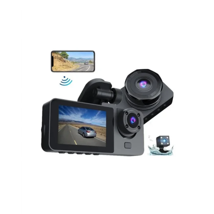 BUĞZ Gelişmiş G-Sensörlü Üçlü Araç Kamerası – 5” LCD Ekran ve Hareket Algılama - Lisinya