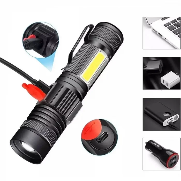 BUĞZ Geniş Açılı P50 Led Şarjlı El Feneri  Wt-601