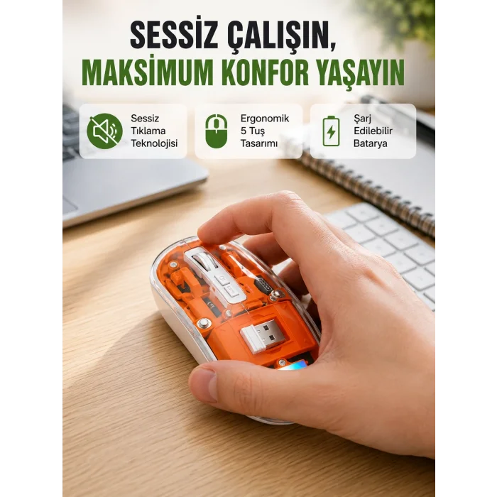 BUĞZ Geniş Uyumluluklu Kablosuz Fare – Windows, Mac, Linux Destekli Yeni Nesil