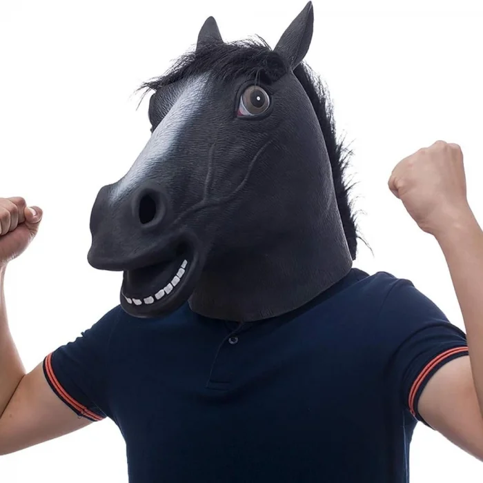 BUĞZ Gerçekçi At Kafası Maskesi Siyah Renk