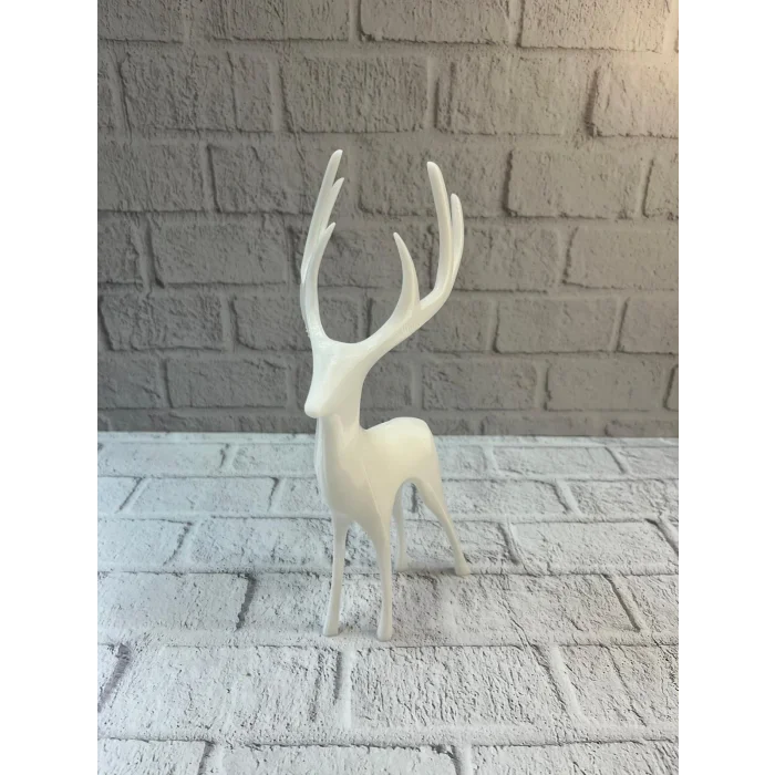 BUĞZ Geyik Figürü Beyaz Modern Salon ve Raf Dekoru