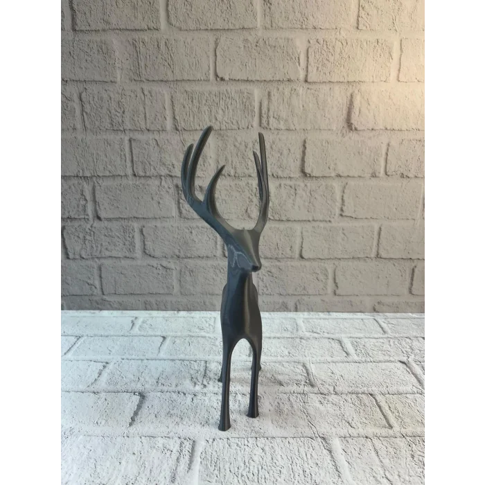 BUĞZ Geyik Figürü Gri Modern Salon ve Raf Dekoru