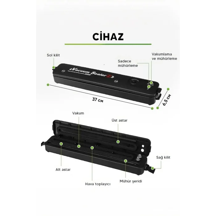  Gıda Vakum Ve Mühürleme Makinesi- Yiyecek Tazeliği Koruma Ev Ve Restoran İçin