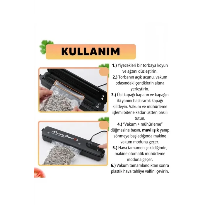 BUĞZ Gıda Vakum Ve Mühürleme Makinesi- Yiyecek Tazeliği Koruma Ev Ve Restoran İçin ( BUĞZ )