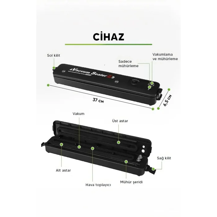 BUĞZ Gıda Vakum Ve Mühürleme Makinesi- Yiyecek Tazeliği Koruma Ev Ve Restoran İçin ( BUĞZ )
