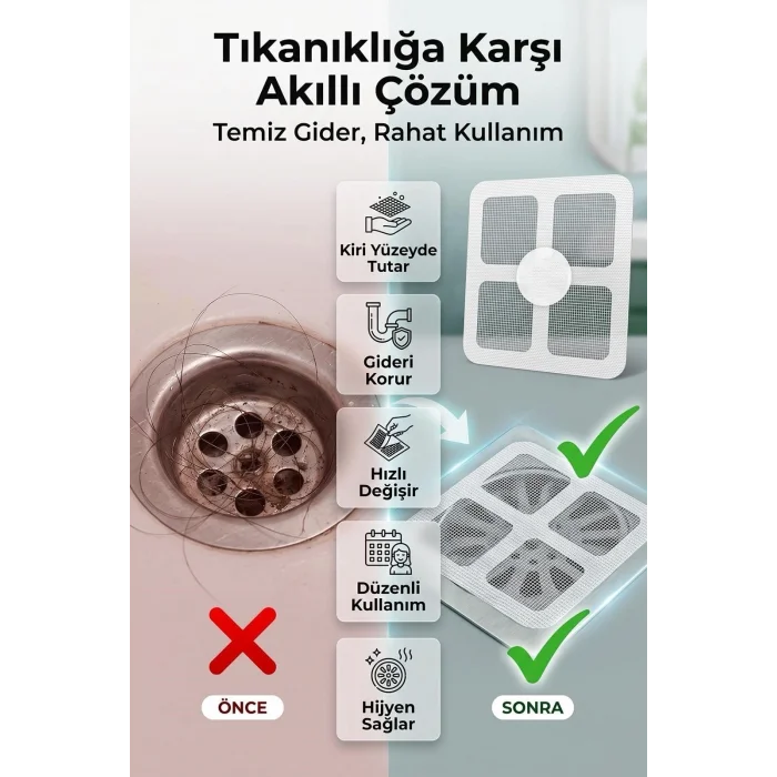 BUĞZ Gider Kapatıcı Pislik Tutucu Kendinden Yapışkanlı Gider Kapağı