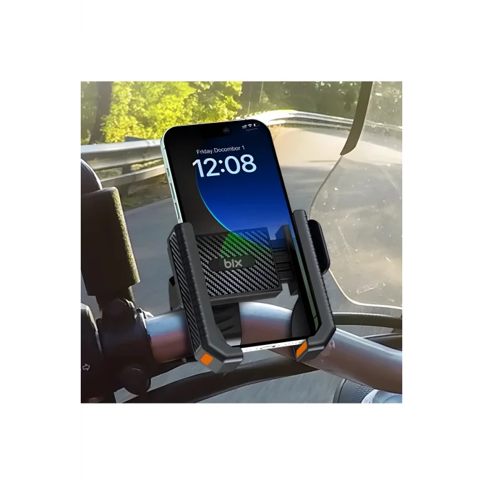 BUĞZ Gidon Bağlantılı Bisiklet Motosiklet İçin Esnek Abs 4-7.8″ İnç Telefon Tutucu 360° Dönebilen Tasarım