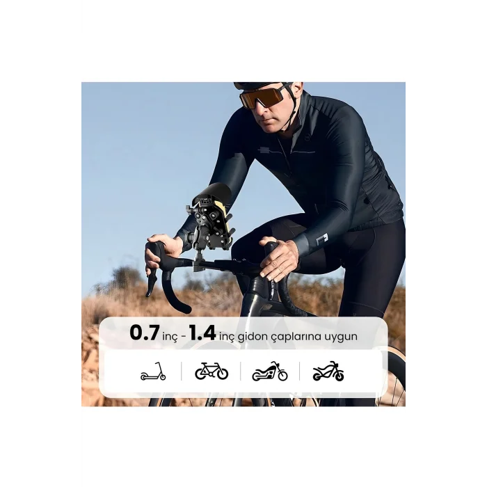 BUĞZ Gidon Bağlantılı Güneş Ve Yağmur Korumalı 360° Derece Ayarlanabilir Motosiklet Bisiklet Telefon Tutucu