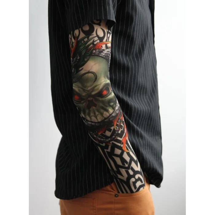 BUĞZ Giyilebilir Kol Dövmesi Çorap Dövme 3D Baskılı Kol Bacak Dövme 2 Adet Model 18