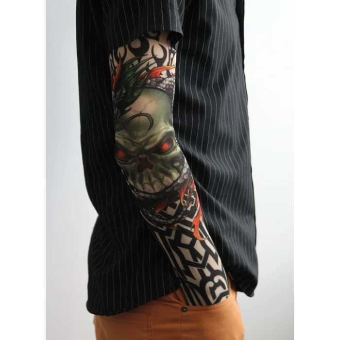 BUĞZ Giyilebilir Kol Dövmesi Çorap Dövme 3D Baskılı Kol Bacak Dövme 2 Adet Model 18