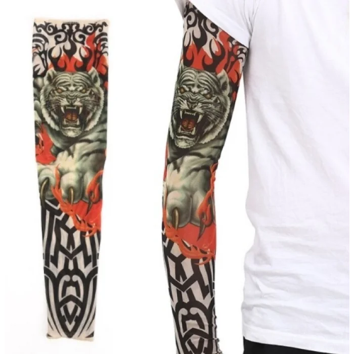 BUĞZ Giyilebilir Kol Dövmesi Çorap Dövme 3D Baskılı Kol Bacak Dövme 2 Adet Model 8