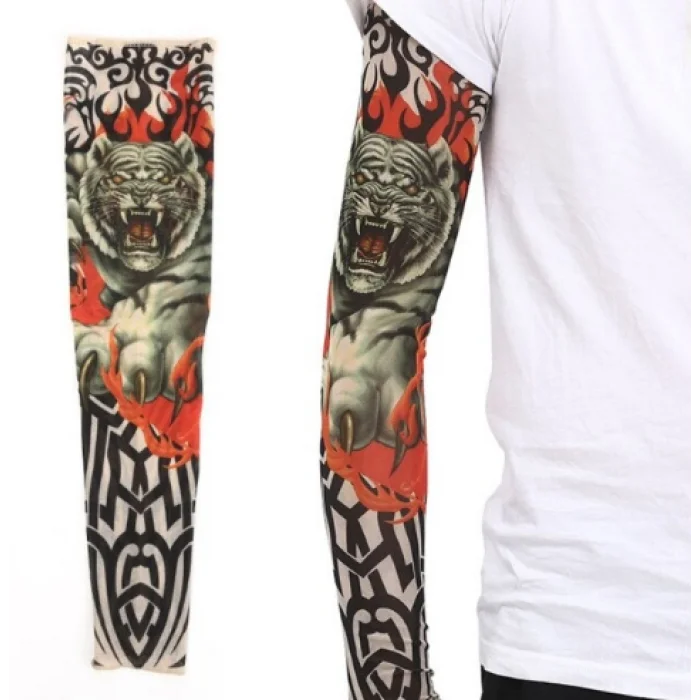BUĞZ Giyilebilir Kol Dövmesi Çorap Dövme 3D Baskılı Kol Bacak Dövme 2 Adet Model 8