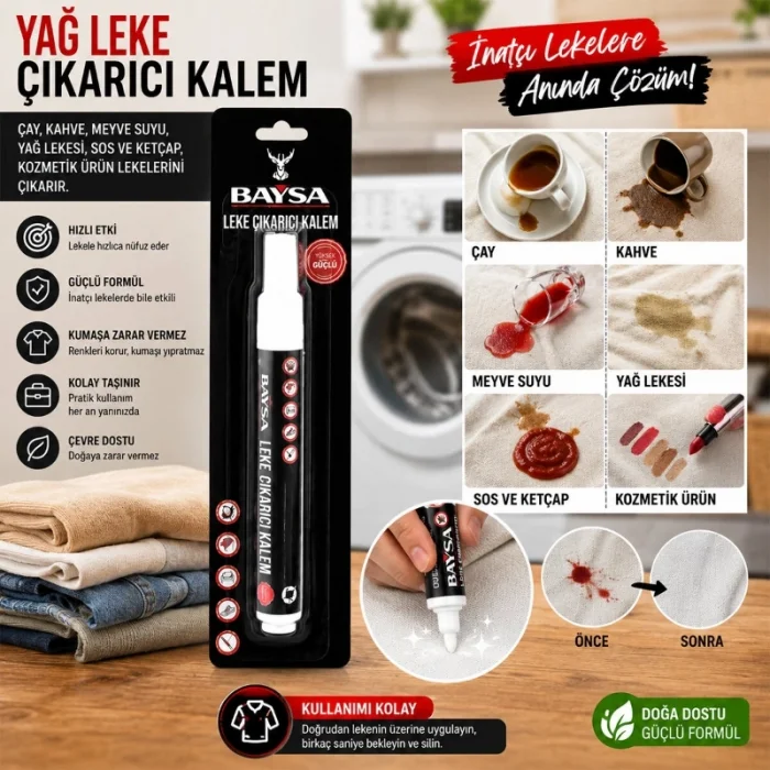 BUĞZ Giysiler İçin Yağ ve Leke Çıkarıcı Kalem - Anında Etkili Güçlü Formül