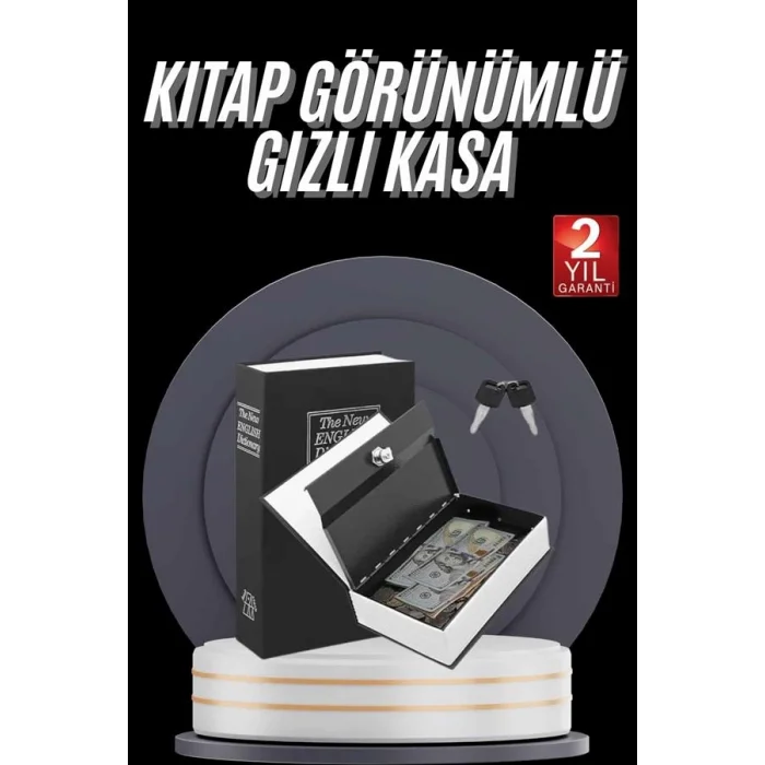 BUĞZ Gizli Kasa Kilitli Sözlük Görünümlü 18cm Gizli Kasa Büyük Boy Anahtarlı - Lisinya