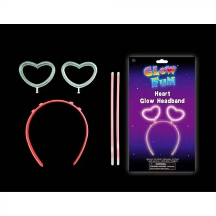  Glow Stick Karanlıkta Yanan Fosforlu Kalp Taç 12 Adet